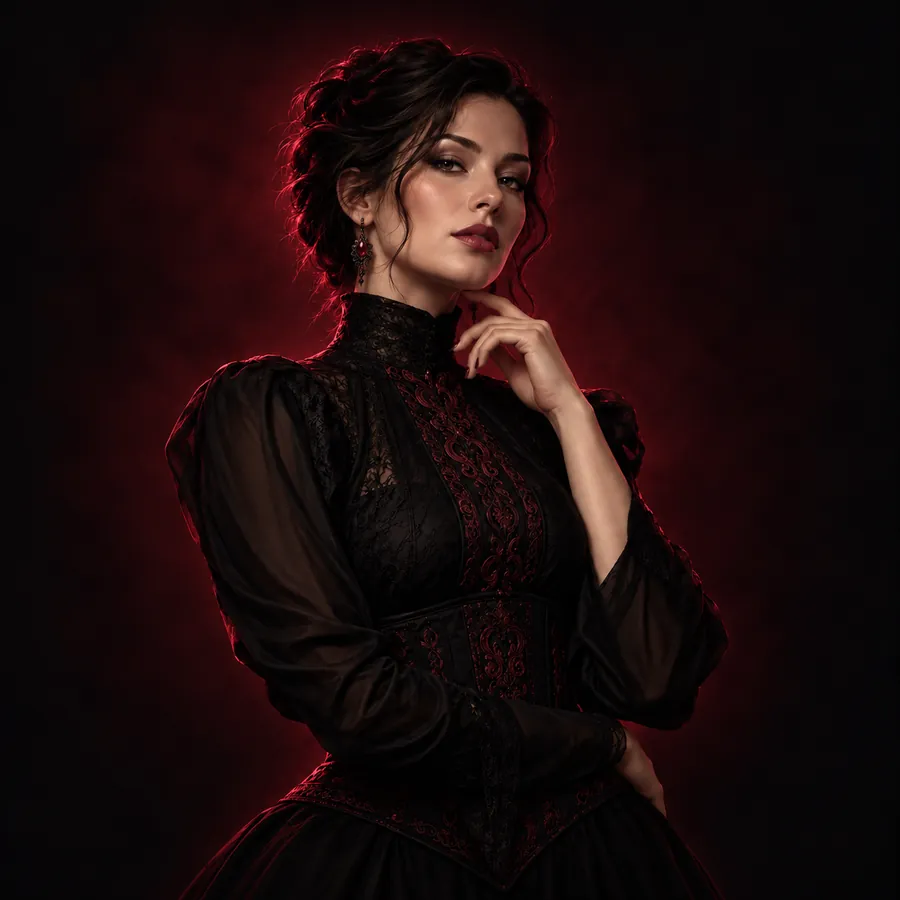 Illustration eines fiktiven erwachsenen Charakters für einen BDSM AI Chat